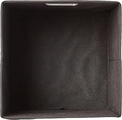 Amazon Basics Collapsible Cube Storage Organizer Bins, 6-Pack, 10.5 x 10.5 x 11 inches, Black