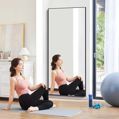 30x72inch Bathroom Mirror, Black Rectangle Mirror with Thin Frame, Large Rectangular Wall Mirror for Bathroom, Living Roomm, Hair Salon, Big Farmehouse Mirror Hang Horizontal/Vertical