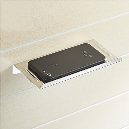 Wall Mount Stainless Steel Bathroom Toilet Small Phone Holder Phone Shelf, Anti-Slip Style and Chrome Mirror Polished