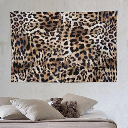 HZOHNAGO Leopard Print Tapestry Nature Wildlife Vintage Cheetah Fur Spot Animal Skin Wild Animals Spots Printed Wall Tapestry Painting Wall Hanging for Bedroom Living Room Dorm 90" W x 60" H