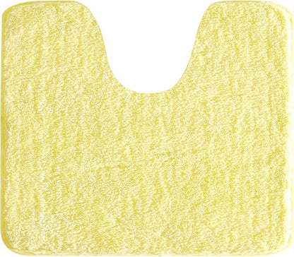 Suchtale Non Slip Bath Mat, Soft Microfiber Shaggy Bath Mat, Machine Washable, Thick Plush U Shape Toilet Rug (20 x 24, Yellow)