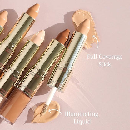 Wander Beauty Dualist Matte and Illuminating Concealer Makeup - Golden Tan - Dual-Ended Matte & Liquid Concealer Stick - Full Coverage Formula to Brighten, Firm & Hydrates Under Eyes - 0.28 fl oz
