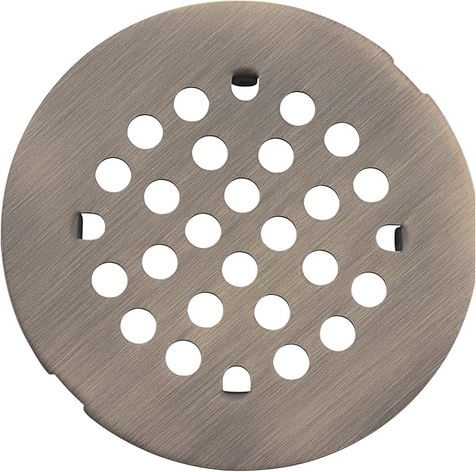 rrajj 4-1/4 (4.25) Inch(108mm) Round Snap-in Shower Floor Drain Cover Replacement Cover (Antique Brass)