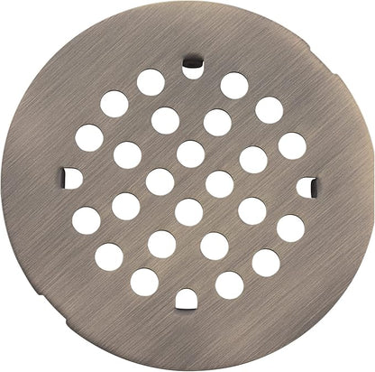 rrajj 4-1/4 (4.25) Inch(108mm) Round Snap-in Shower Floor Drain Cover Replacement Cover (Antique Brass)