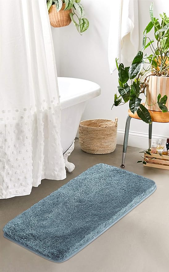 Suchtale Large Bathroom Rug Extra Soft and Absorbent Shaggy Bathroom Mat (24 x 40, Slate) Machine Washable Microfiber Bath Mat for Bathroom, Non Slip Bath Mat, Luxury Bathroom Floor Mats Rubber Back