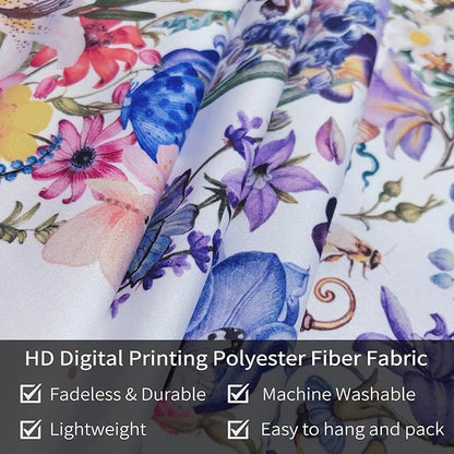 Damanse Butterfly Tapestry Wall Hanging Cute,Boho Wall Tapestry for Bedroom Aesthetic,Flower Living Room Decor for Teen Girls (White, 59.80" x 78.70")