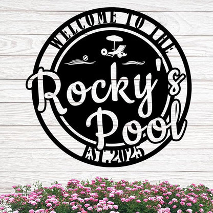 Custom Metal Pool Signs Outdoor - Personalized Funny Pool Rules, Rustic Wall Art for Pool Deck Decor, Outdoor Bar & Backyard Oasis Gift - MADE IN USA