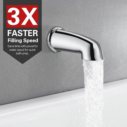 sumerain Tub and Shower Faucet Set with 6-Setting Shower Head, Modern Wall Mounted Tub Shower Systems with Valve and Trim Kit,Chrome