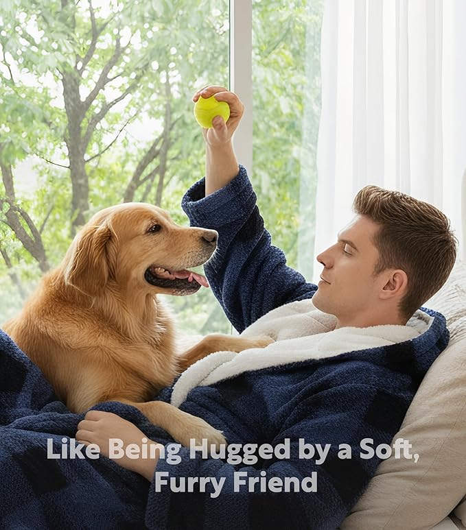 DAVID ARCHY Men's Soft Fleece Plush Robe Full Length Long Bathrobe