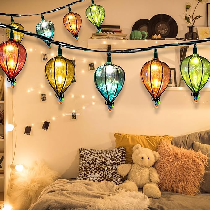 7 Pcs of 11FT Multicolor String Lights with 10 Bulbs, UL Listed Connectable Waterproof Decorative LED Lights Hanging for Backyard Patio, Indoor/Outdoor for Christmas Wedding Party Festival Lighting