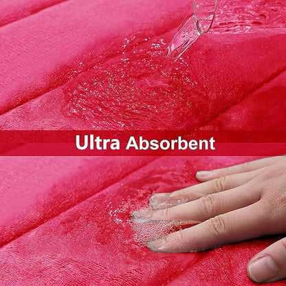 Buganda Memory Foam Bath Mat, 59" x 17", Ultra Soft and Non-Slip Bathroom Rugs, Water Absorbent and Machine Washable Bath Rug Runner for Bathroom, Shower, and Tub, Deep Pink