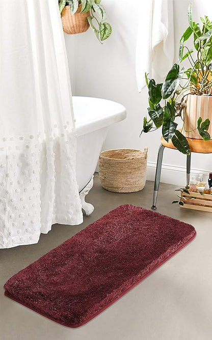 Suchtale Large Bathroom Rug Extra Soft and Absorbent Shaggy Bathroom Mat (24 x 40, Red) Machine Washable Microfiber Bath Mat for Bathroom, Non Slip Bath Mat, Luxury Bathroom Floor Mats Rubber Back