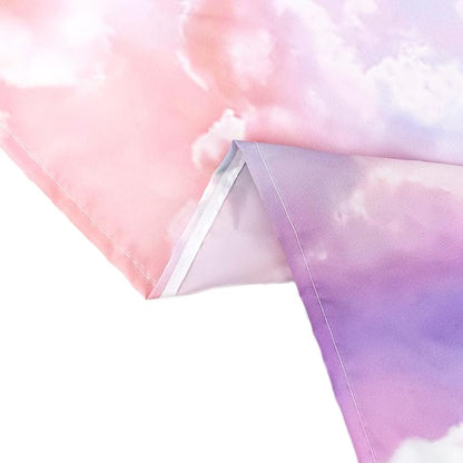 HVEST Rainbow Cloud Tapestry Wall Hanging - Pink Cloud With Glow Sunshine in Pastel Sky, Aesthetic Nature Landscape for Living Room Bedroom Decor, 80x60 Inches