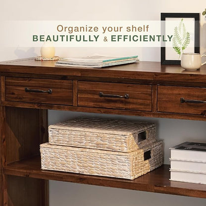 Set of 2 Decorative Storage Boxes With Lids for Home Decor, Shelves