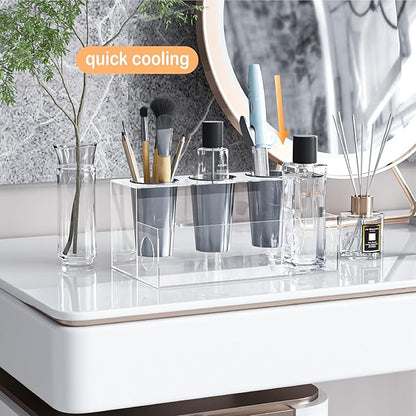 Clear Hair Tool Organizer, Blow Dryer Holder, Acrylic Bathroom Supplies Countertop and Vanity Caddy Storage for Accessories, Makeup, Toiletries