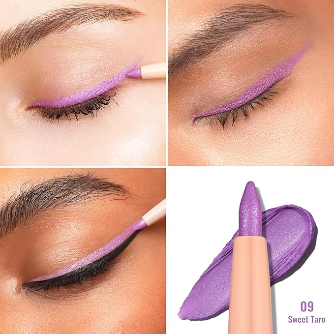 Oulac Purple Eyeliner Pencil, Waterproof Retractable Eye Liner Pen, Smooth and Creamy Eye Makeup for Precision Application Vegan & Cruelty-Free, 09 Sweet Taro