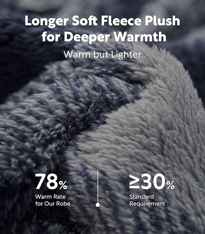 DAVID ARCHY Men's Soft Fleece Plush Robe Full Length Long Bathrobe