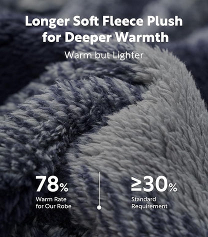 DAVID ARCHY Men's Soft Fleece Plush Robe Full Length Long Bathrobe