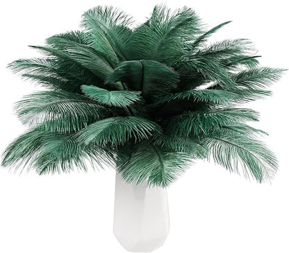 THARAHT Blackish Green Ostrich Feathers 12pcs Natural Bulk 8-10Inch 20cm-25cm for Crafts Wedding Party Centerpieces Mardi Gras Decoration Feather