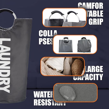 Caroeas 90L Laundry Basket (13 Colors), Waterproof Laundry Hamper, Laundry Bag with Padded Handles, Clothes Hamper, Collapsible Laundry Basket Easy Storage