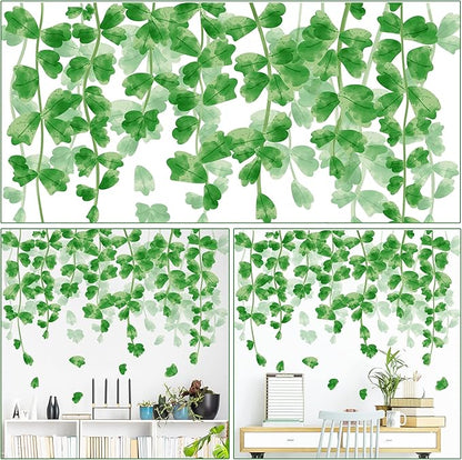 Amaonm Creative Removable Rainforest Plants Wall Decals Hanging Green Leaves and Vines Wall Stickers 3D Home Wall Corner Background Decoration Decor for Kids Girls Bedroom Nursery Offices Living Room