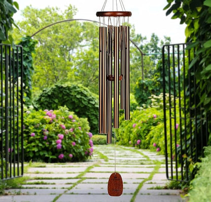Woodstock Wind Chimes for Outside, Garden, Patio, Porch and Outdoor Decor (32") Pachelbel Canon Chime Bronze Wind Chime Gifts (PCCB)