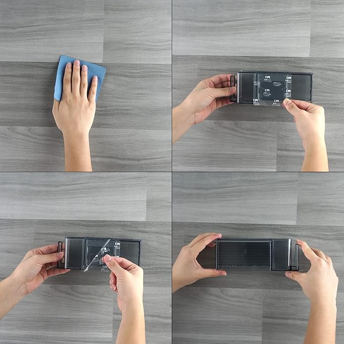 5 Slots Wall Mount Toothbrush Holder with Cover, Self Adhesive Toothbrush Storage Organizer for Shower, Toothpaste & Toothbrush Hanger for Bathroom, Medicine Cabinet, Dorm (Gray)