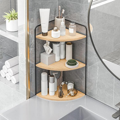 Bathroom Counter Organizer,Countertop Organizer,Vanity Organizers,Bathroom Storage,Bathroom Sink Organizers,Counter Shelf,Corner Counter,Corner Shelves(Black-Burlywood)