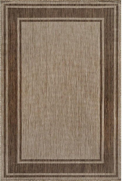 Beverly Rug Outdoor Rug 8x10 Modern Bordered Area Rugs for Indoor and Outdoor Patio Deck Porch Garden Waterproof Weather Sun Resistant Washable Outside Carpet (8 x 10 Jute)