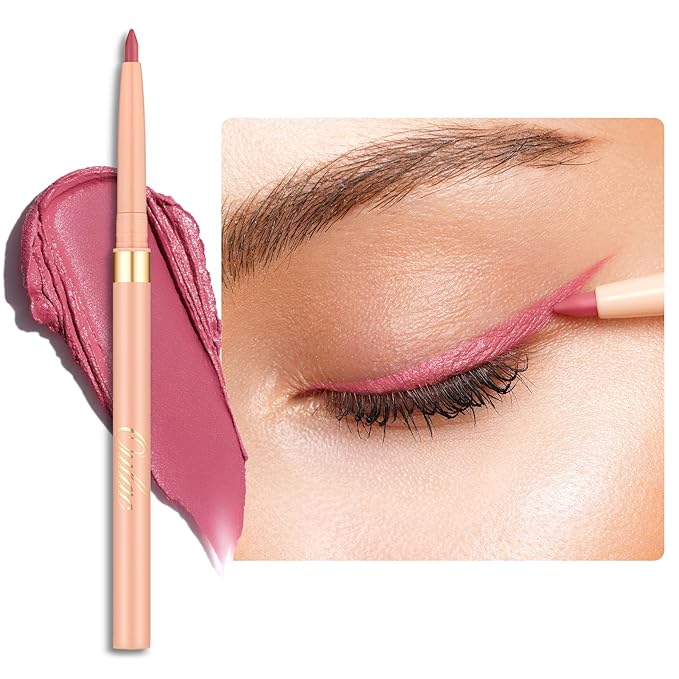 Oulac Pink Retractable Eyeliner Pencil 2in1 Waterproof Makeup Pen for Eye Liner and Lip Liners, Smooth and Creamy, Long Lasting Matte Finish, Vegan & Cruelty-Free, 04 Pink Treat