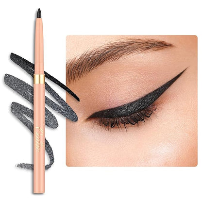 Oulac Shimmer Black Eyeliner Pencil, Waterproof Retractable Eye Liner Pen, Long Lasting Smudge Resistant, Vegan & Cruelty-Free, 02 Light Year