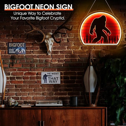 Bigfoot Neon Sign, Bright Dimmable USB Powered Sasquatch Neon Lights Sign and Unique UV Printed Funny Big Foot Sasquatch Gifts for Men Women Adults Kids Bigfoot Lovers Wall Art Decors
