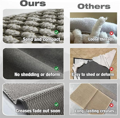 Bathroom Rugs Non Slip Washable, Super Absorbent Thin Bath Mat Small Quick Dry Low Pile Bathroom Rug, Light Grey 16" x 24" / 1'4" x 2'