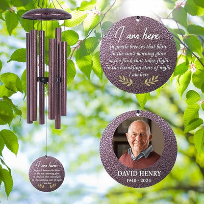 ASTARIN Happy Retirement Gifts Wind Chimes, Personalized 30" Wind Chime for Teacher Coworkers Boss, Personalized Retire Gifts Deep Tone Windchime