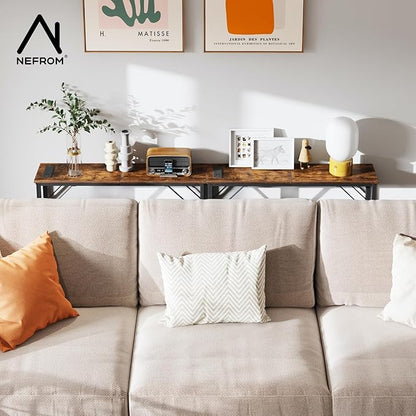 31.5‘’ Console Table, Skinny Entryway Table with Fast-Charging Station, Narrow Long Sofa Table, Behind Slim Couch Table for Entrance, Hallway, Living Room Decor ST-BR80-1