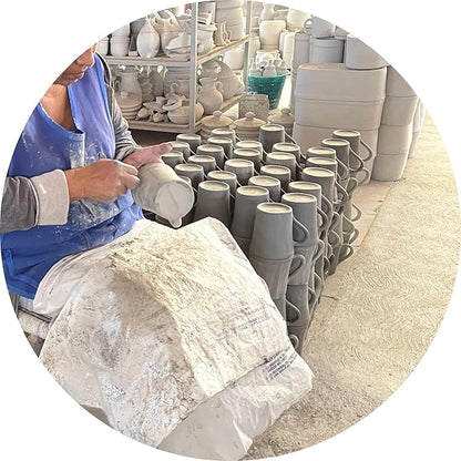 Encantada Handmade Hand-Painted Authentic Mexican Pottery Mugs (2-pack, Gold)