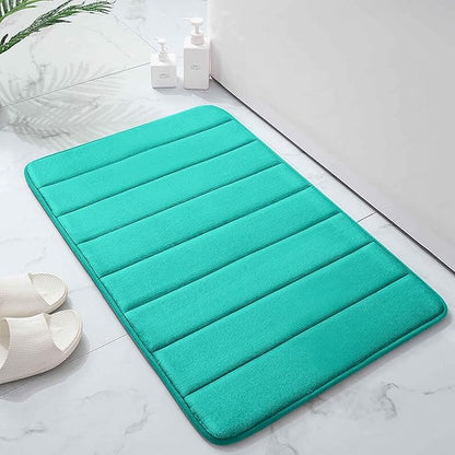 Buganda Memory Foam Bath Mat, 30" x 20", Ultra Soft and Non-Slip Bathroom Rugs, Water Absorbent and Machine Washable Bath Rug for Bathroom, Shower, and Tub, Teal