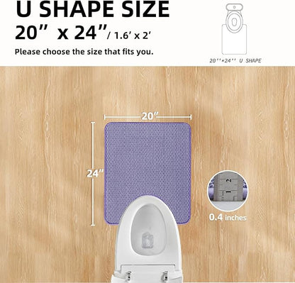 Chenille Bathroom Non-Slip, Washable U-Shaped Mat - Super Absorbent - Low Pile - Quick Dry - Lavender, 20"x24'