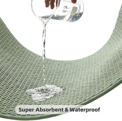 Bathroom Rugs Non Slip Washable, Super Absorbent Thin Bath Mat Quick Dry Low Pile Bathroom Rug, Sage Green 24"x36"