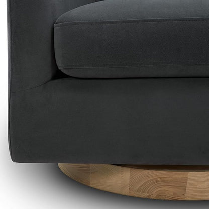 CHITA Swivel Accent Chair, FSC Certified Upholstered Velvet Barrel Chair for Living Room Set of 2, Fully Assembled, Grey