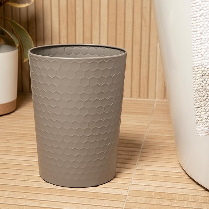 zccz 6 Piece Bathroom Accessories Set, Toothbrush Holder, Toothbrush Cup, Soap Dispenser,Bathroom Vanity Tray, Qtip Holder, Trash Can - Cement