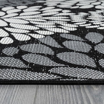 Beverly Rug Outdoor Rug 10x14 Modern Exotic Tropical Leaf Area Rugs for Indoor and Outdoor Patio Deck Porch Garden Water Resistant Washable Outside Carpet (10 x 14 Dark Gray)