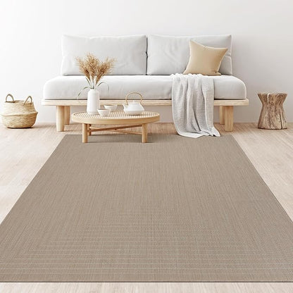 Adiva Rugs Outdoor Indoor Area Rug, Weather Resistant, Easy to Clean, Stain Resistant Floor Mat for Dining Room, Backyard, Deck, Patio (Natural Beige, 2' x 3')