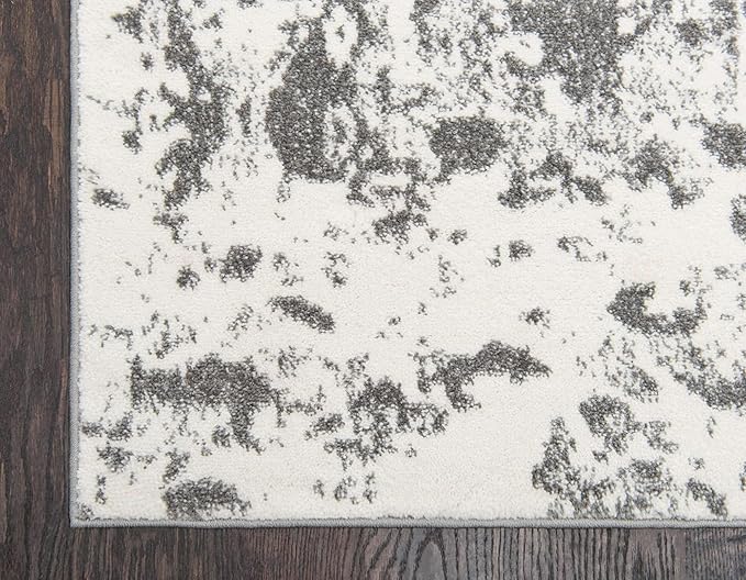 Unique Loom Rosso Collection Vintage, Geometric, Bohemian, Traditional, Distressed, Southwestern Area Rug, 2' 0" x 6' 0", Light Gray/Ivory