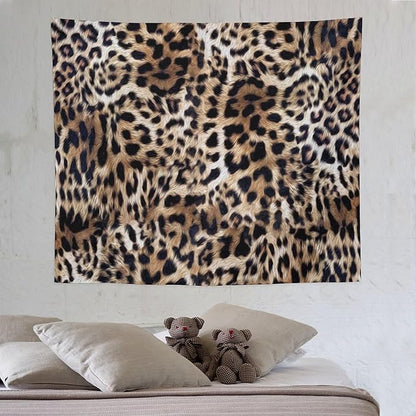 HZOHNAGO Leopard Print Tapestry Nature Wildlife Vintage Cheetah Fur Spot Animal Skin Wild Animals Spots Printed Wall Tapestry Painting Wall Hanging for Bedroom Living Room Dorm 60" W x 50" H