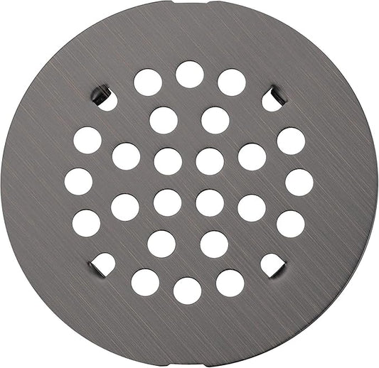rrajj 4-1/4 (4.25) Inch(108mm) Round Snap-in Shower Floor Drain Cover Replacement Cover (Antique Brown)