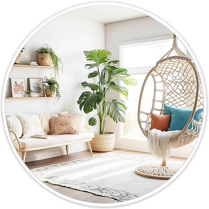 Fabuday White Round Mirror 30 Inch - Large Circle Mirror for Bathroom, Living Room, Hallway, Entryway, Matte Aluminum Frame Circular Mirrors for Wall Decor