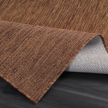 CAMILSON Outdoor Rug 8x10 Modern Area Rugs for Indoor and Outdoor Patios and Porches - Waterproof, Washable, Non-Shedding, Easy-to-Clean Outside Carpet (8 x 10, Solid - Gold)