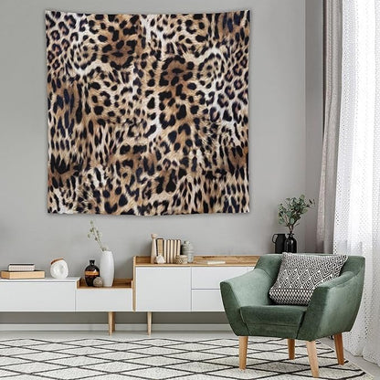 HZOHNAGO Leopard Print Tapestry Nature Wildlife Vintage Cheetah Fur Spot Animal Skin Wild Animals Spots Printed Wall Tapestry Painting Wall Hanging for Bedroom Living Room Dorm 60" W x 60" H