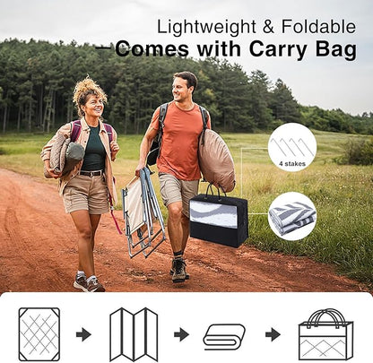 OLANLY Waterproof Outdoor Rug 6x9 ft, Reversible Outdoor Plastic Straw Rug with Leaf Pattern, RV Mat, Indoor Outdoor Carpet for Patio, Camping, Balcony, Deck, Backyard, Grey & White